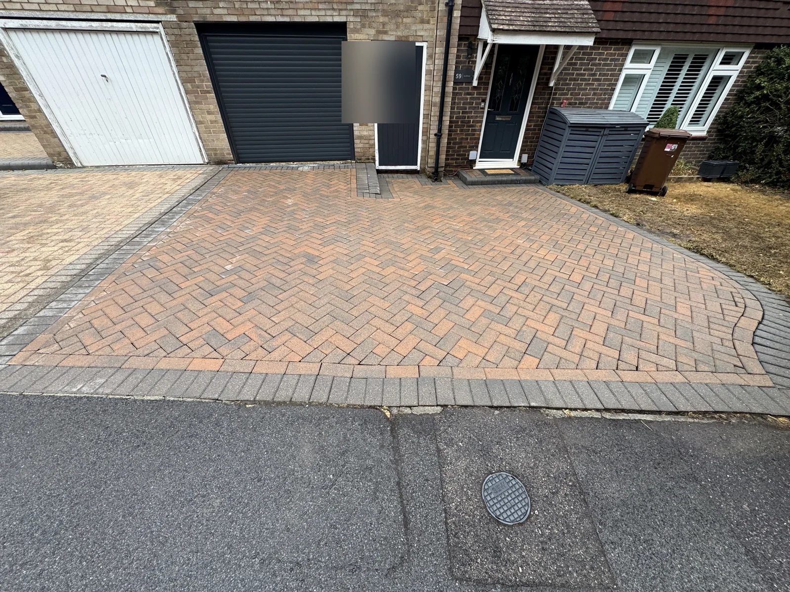 Freshly cleaned block-paved driveway in Winkfield after PowerJ Exterior Cleaning treatment